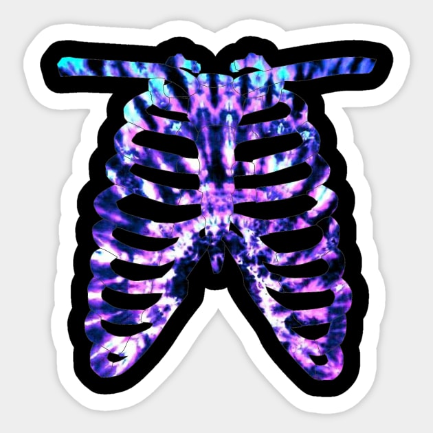 Tie Dye Rib Cage Sticker by ARTWORKandBEYOND